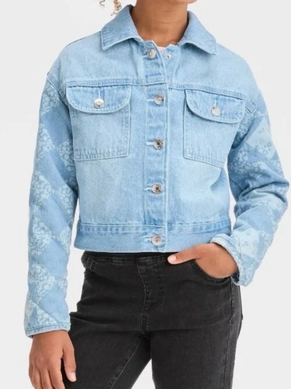 Cat & Jack Light Blue Denim Jacket for Girls size Medium 8